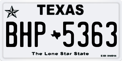 TX license plate BHP5363