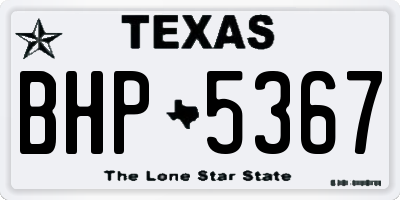TX license plate BHP5367