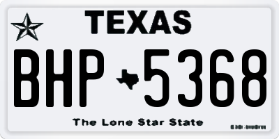 TX license plate BHP5368