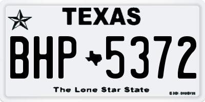 TX license plate BHP5372