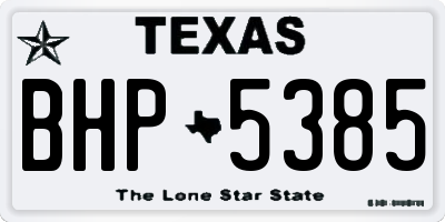 TX license plate BHP5385