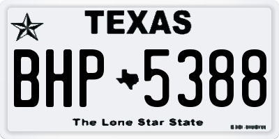 TX license plate BHP5388