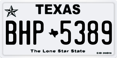 TX license plate BHP5389