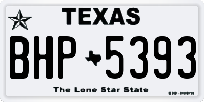 TX license plate BHP5393