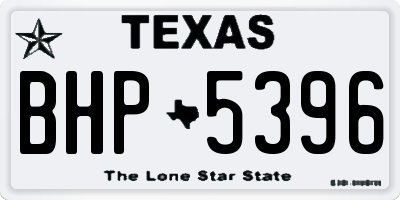 TX license plate BHP5396