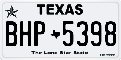 TX license plate BHP5398