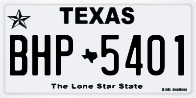 TX license plate BHP5401