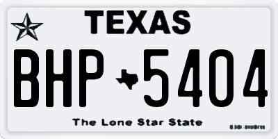 TX license plate BHP5404