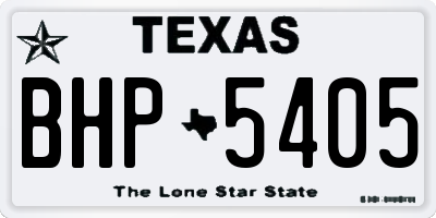 TX license plate BHP5405