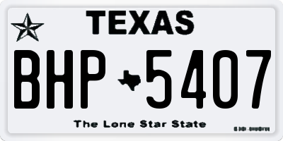 TX license plate BHP5407