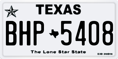 TX license plate BHP5408