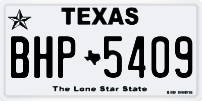 TX license plate BHP5409