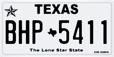 TX license plate BHP5411