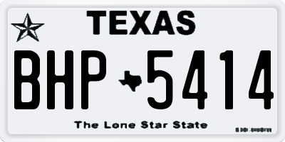 TX license plate BHP5414