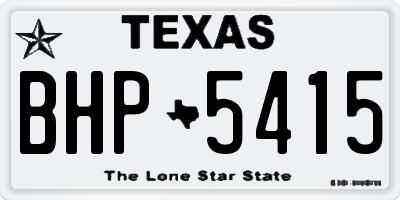 TX license plate BHP5415