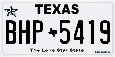 TX license plate BHP5419