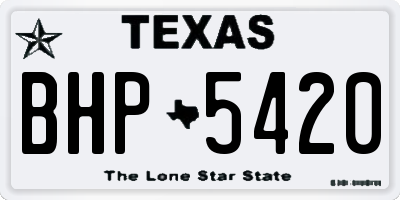 TX license plate BHP5420