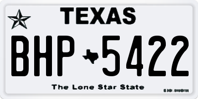 TX license plate BHP5422