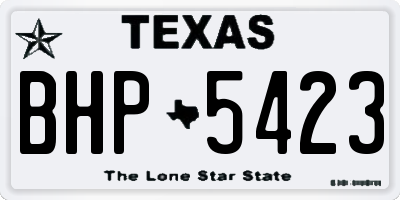 TX license plate BHP5423