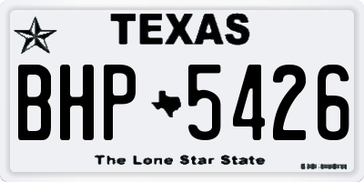 TX license plate BHP5426