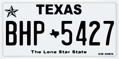 TX license plate BHP5427