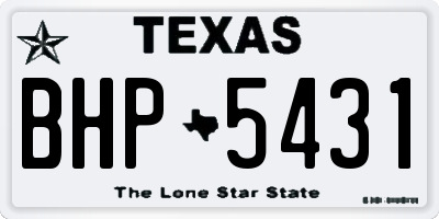 TX license plate BHP5431