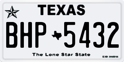 TX license plate BHP5432