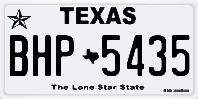 TX license plate BHP5435
