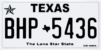 TX license plate BHP5436