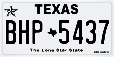 TX license plate BHP5437