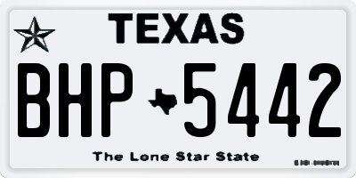 TX license plate BHP5442