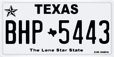TX license plate BHP5443