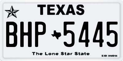 TX license plate BHP5445
