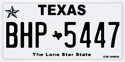 TX license plate BHP5447
