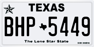 TX license plate BHP5449