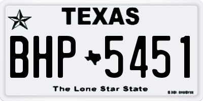 TX license plate BHP5451