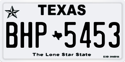 TX license plate BHP5453