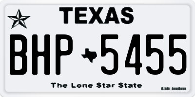 TX license plate BHP5455