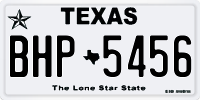 TX license plate BHP5456