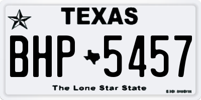 TX license plate BHP5457