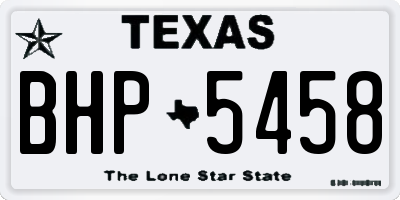 TX license plate BHP5458