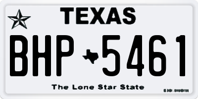 TX license plate BHP5461
