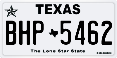 TX license plate BHP5462