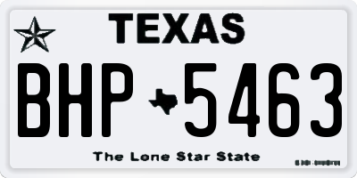 TX license plate BHP5463