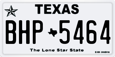 TX license plate BHP5464