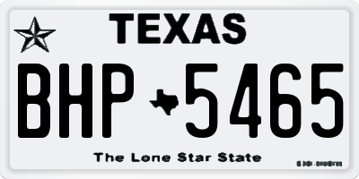 TX license plate BHP5465