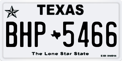 TX license plate BHP5466