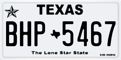 TX license plate BHP5467