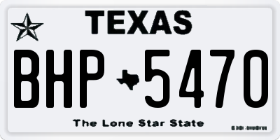 TX license plate BHP5470