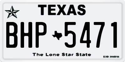 TX license plate BHP5471